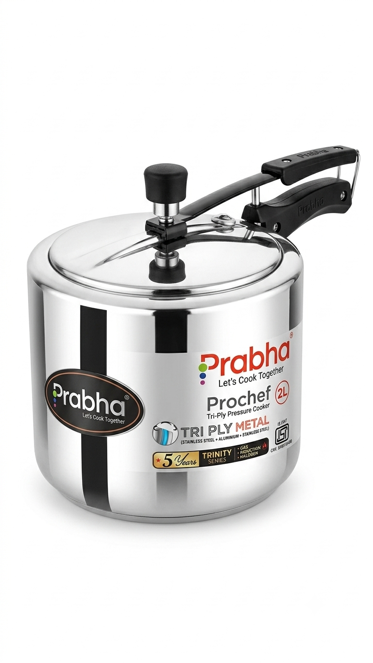 Prabha Prochef Tri-Ply Stainless Steel Pressure Cooker (2 Litres)