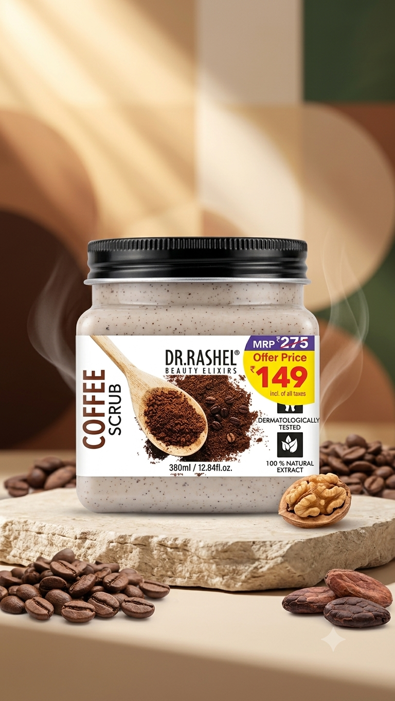 DR. RASHEL Coffee Face & Body Scrub - 380 ml / 12.84 fl. oz.