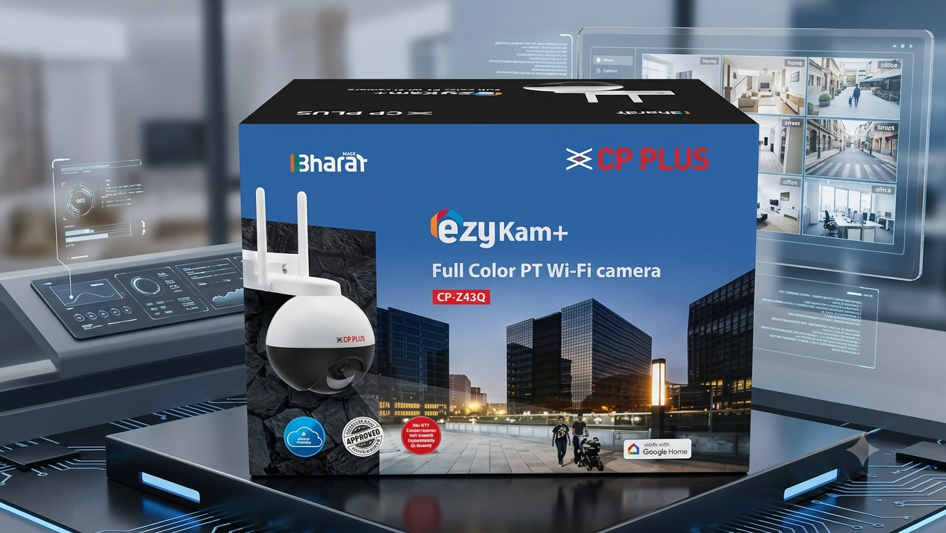 CP PLUS ezyKam+ Full Color PT Wi-Fi Camera (CP-Z43Q)