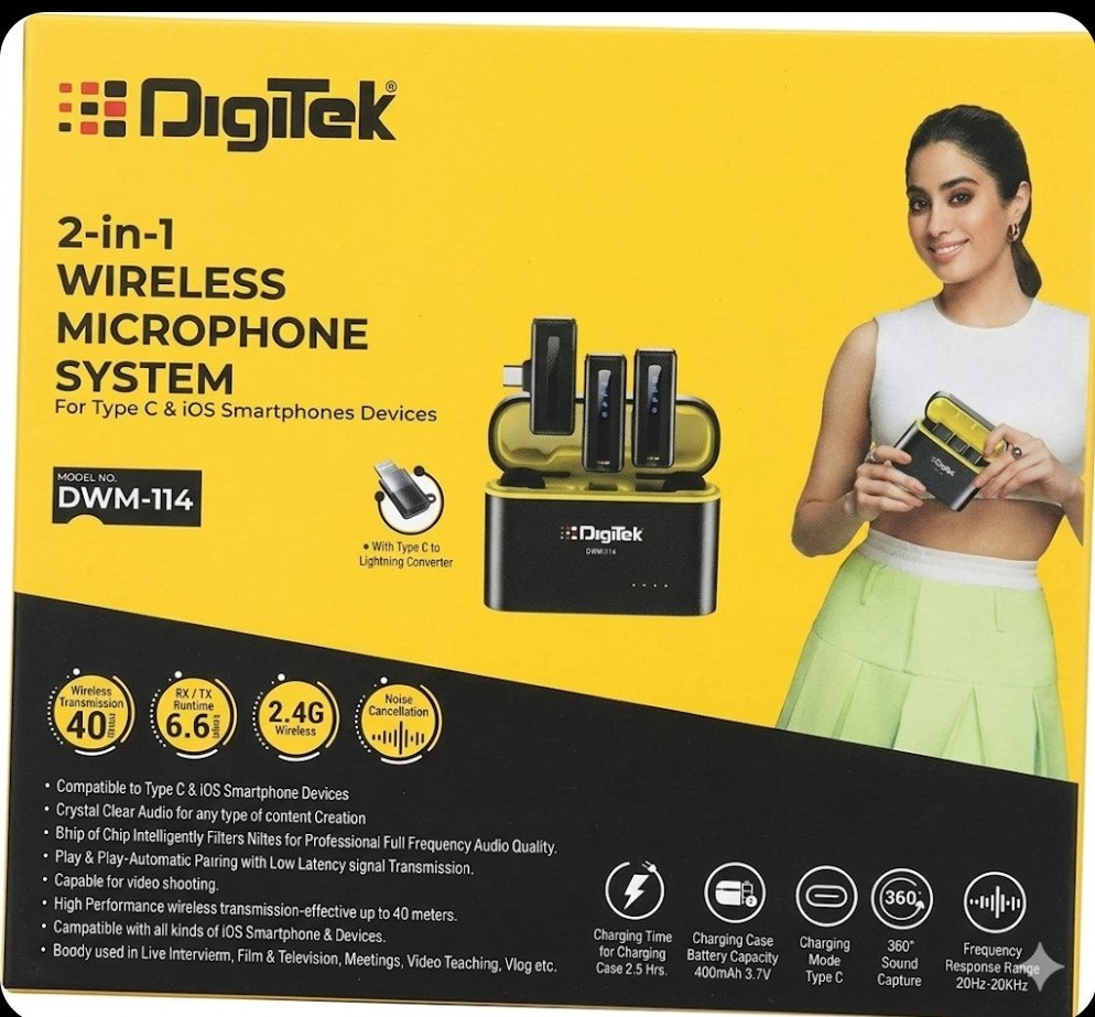 Digitek DWM-114, a versatile 2-in-1 wireless microphone system