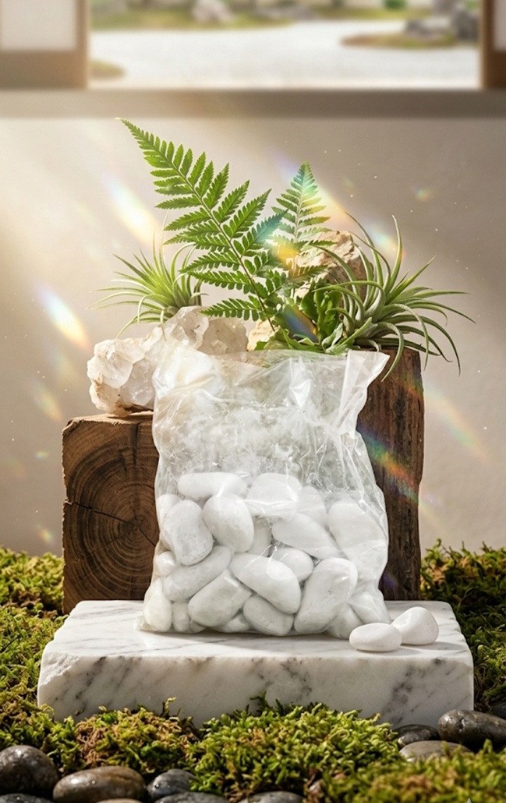 Pure White Decorative Zen River Pebbles