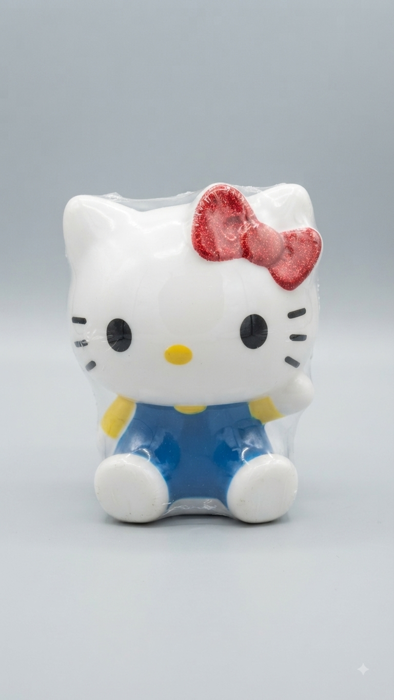 Sitting Hello Kitty Figure with Red Glitter Bow