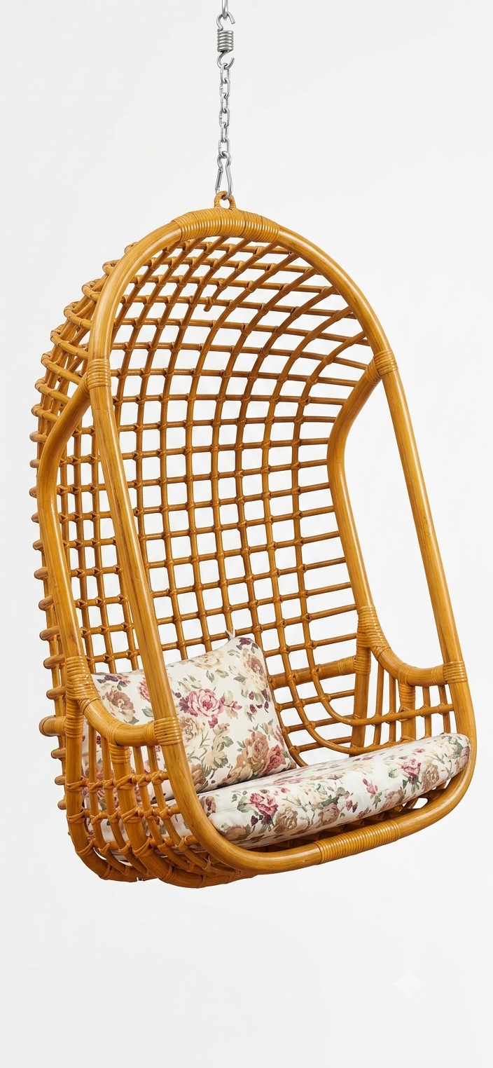 Classic Rattan Egg-Shape Hanging Swing Chair