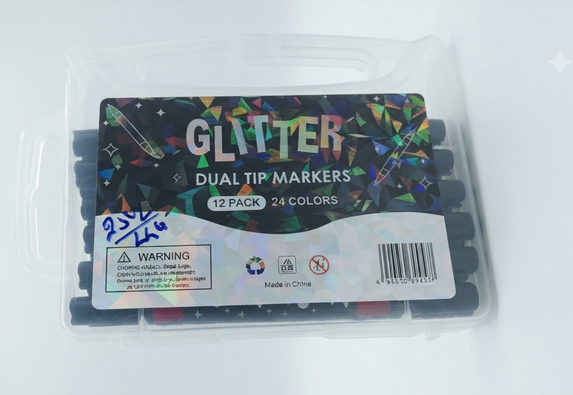 Glitter Dual Tip Markers - 12 Pack (24 Colors)