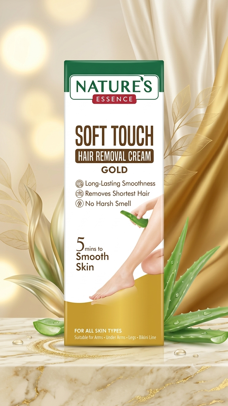 Nature's Essence Soft Touch Hair Removal Cream - Gold (For All Skin Types)