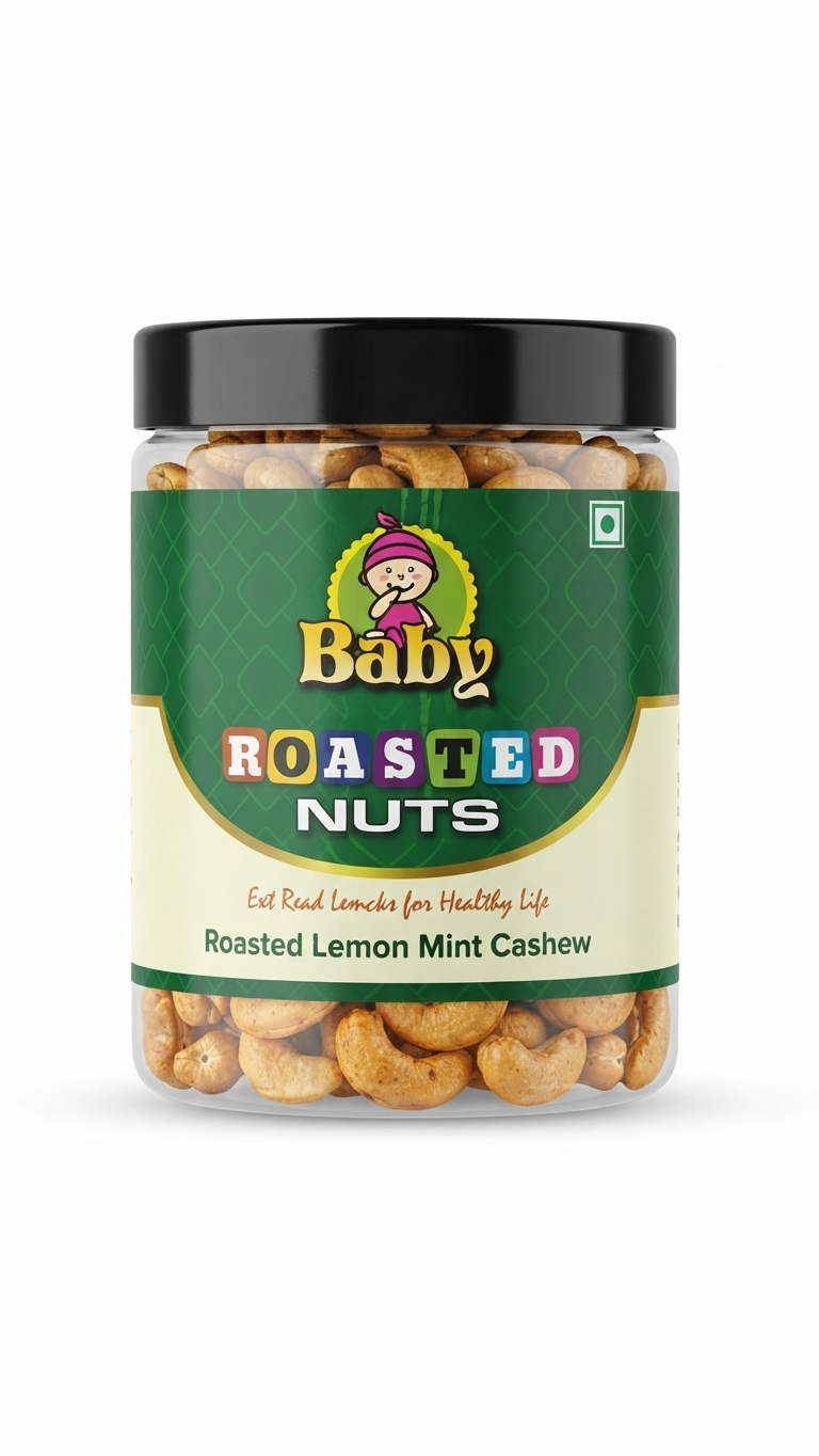Baby Roasted Nuts - Roasted Lemon Mint Cashew (Ext Read lemcks for Healthy Life) 250gm