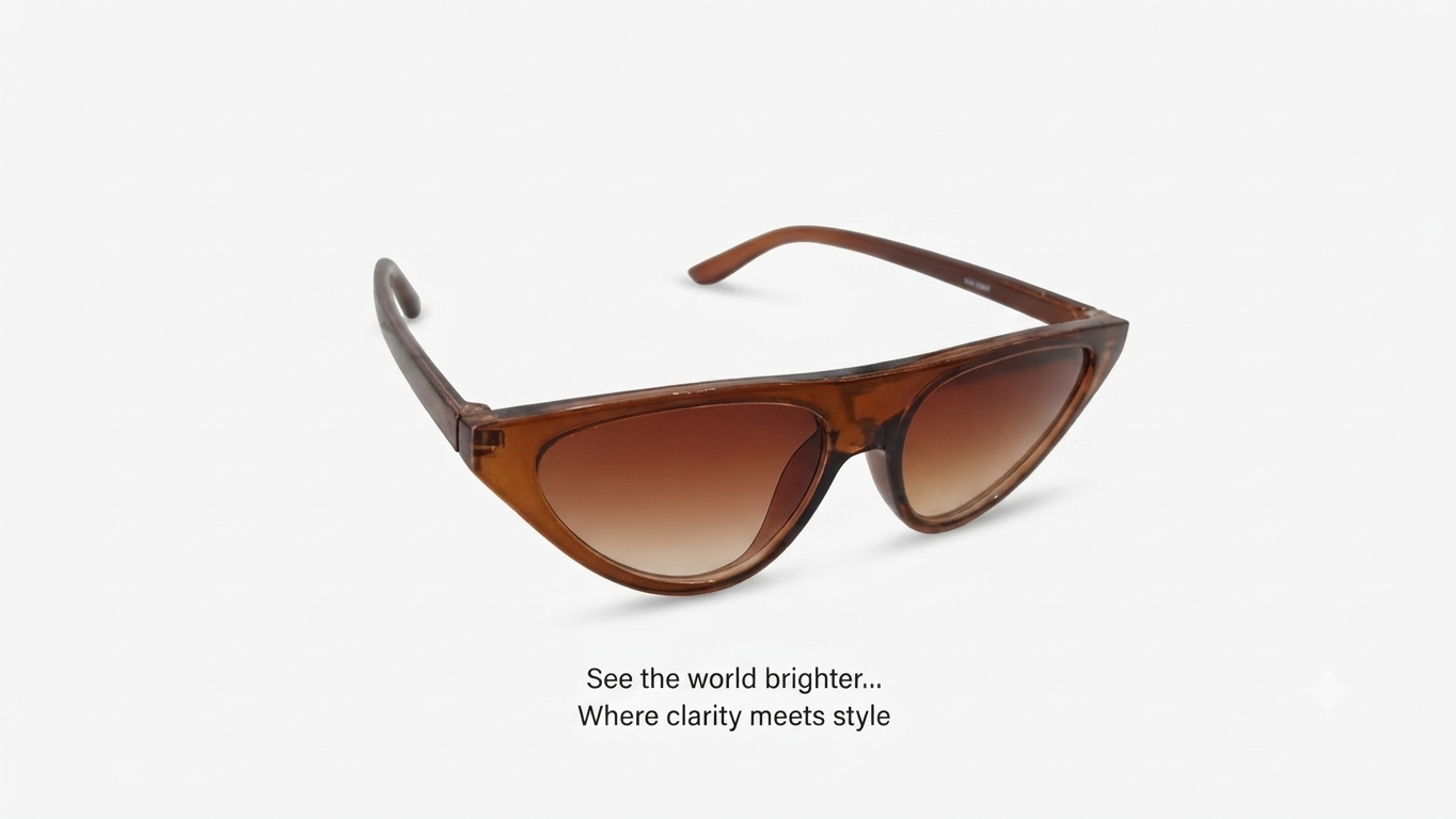 Translucent Brown Cat-Eye Shield Sunglasses