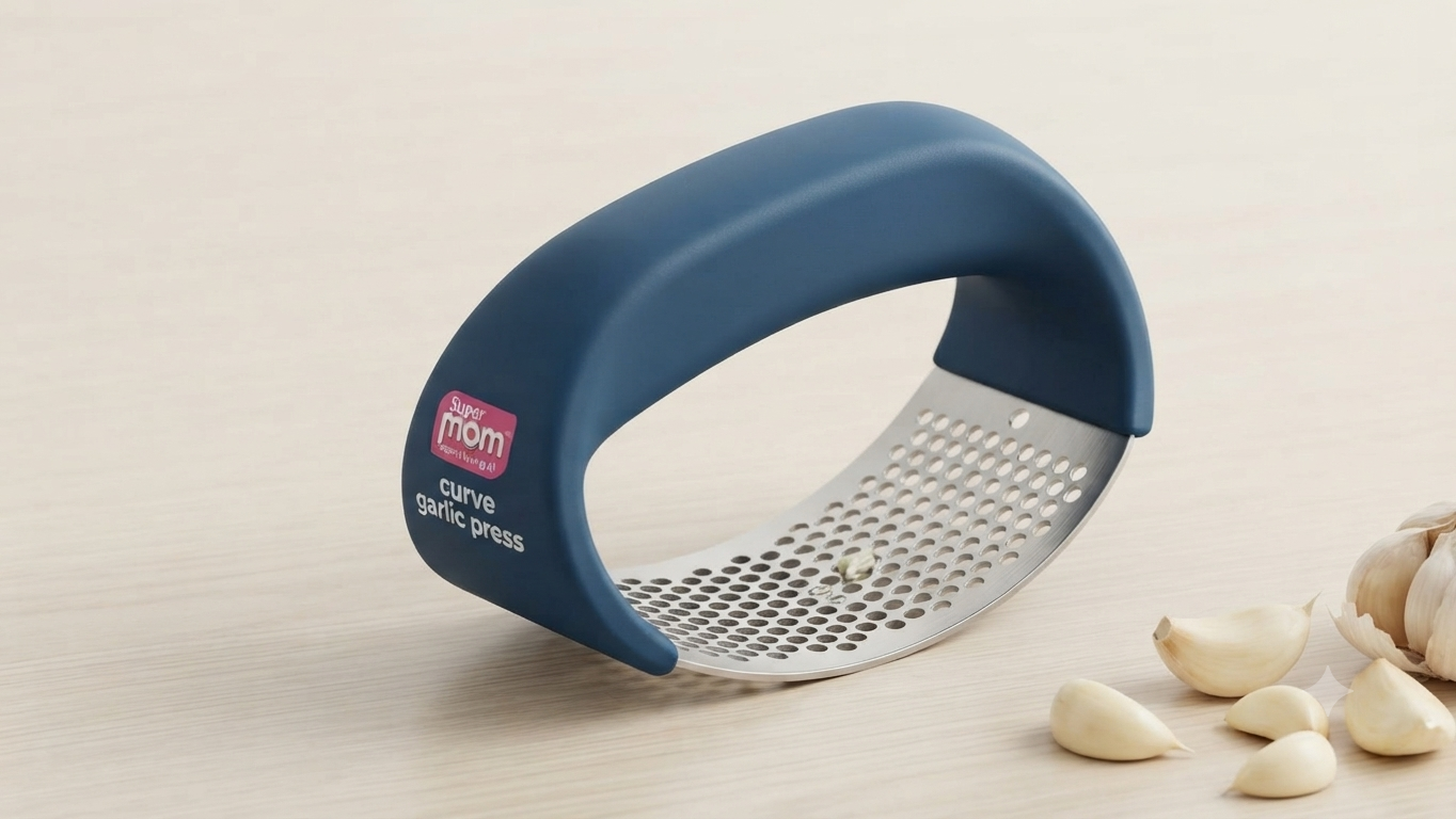 Super Mom Curve Stainless Steel Garlic Press