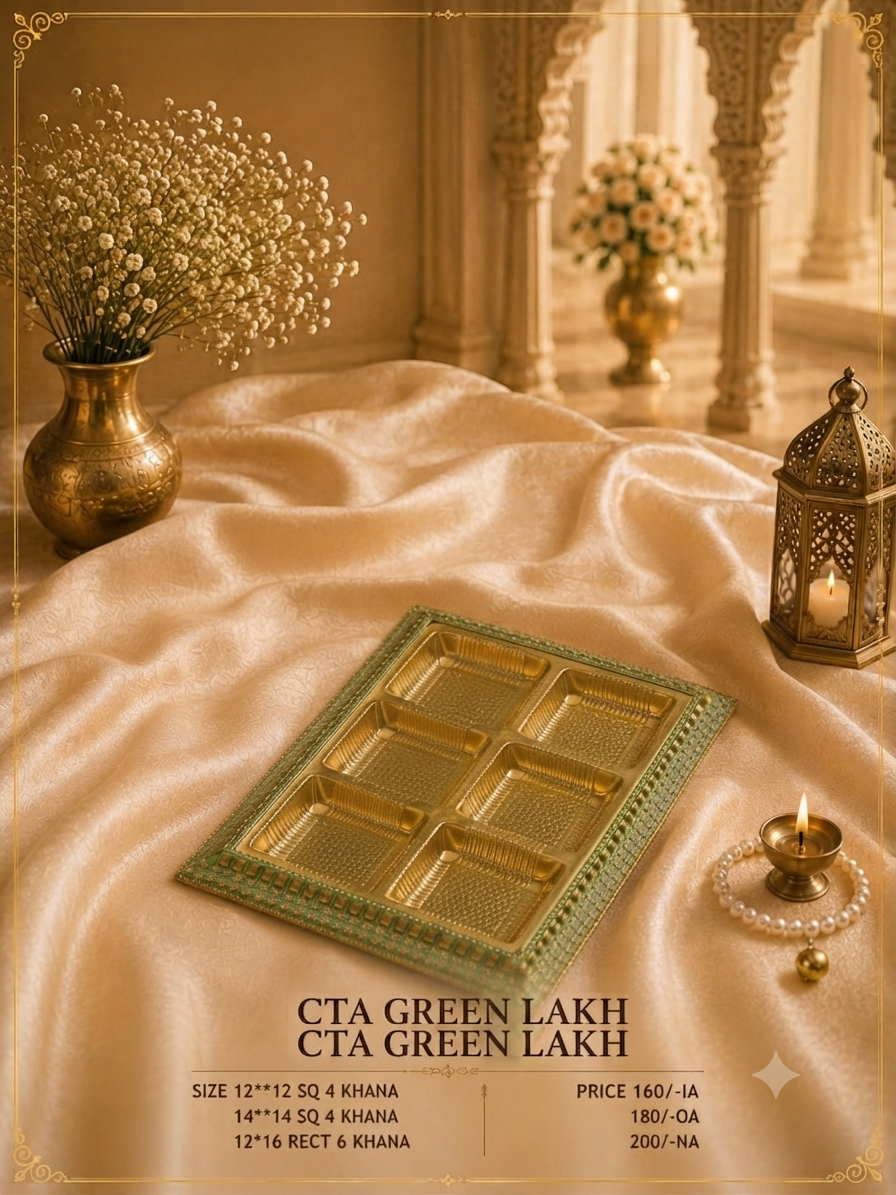 CTA Green Lakh (Rectangular 6 Khana Tray)