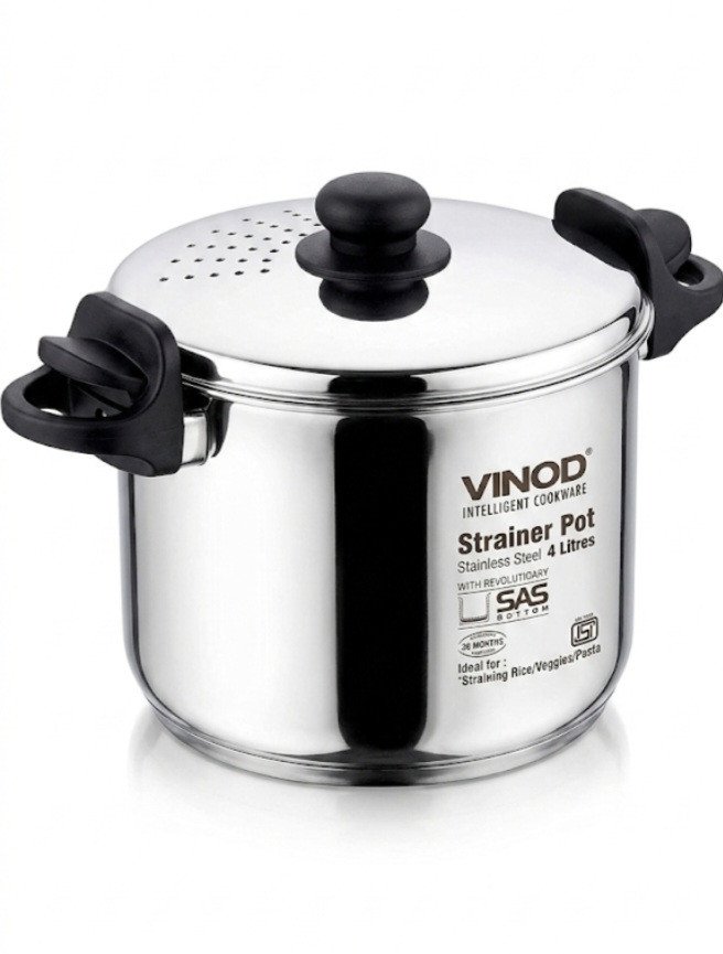 Vinod Intelligent Cookware Stainless Steel Strainer Pot (4 Litres)