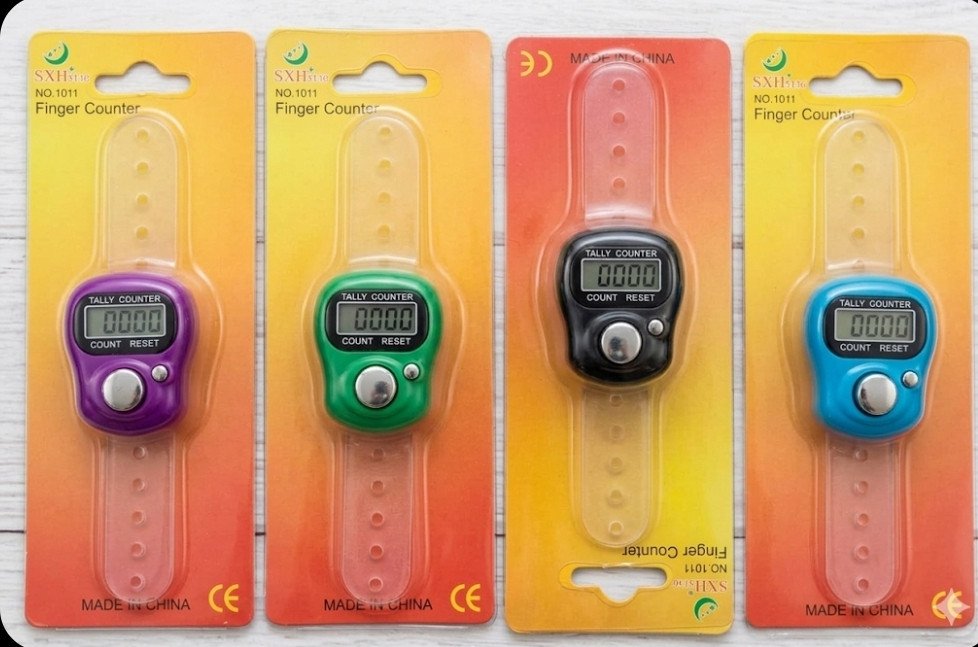 digital electronic tally counters (often called finger counters or Tasbih counters)