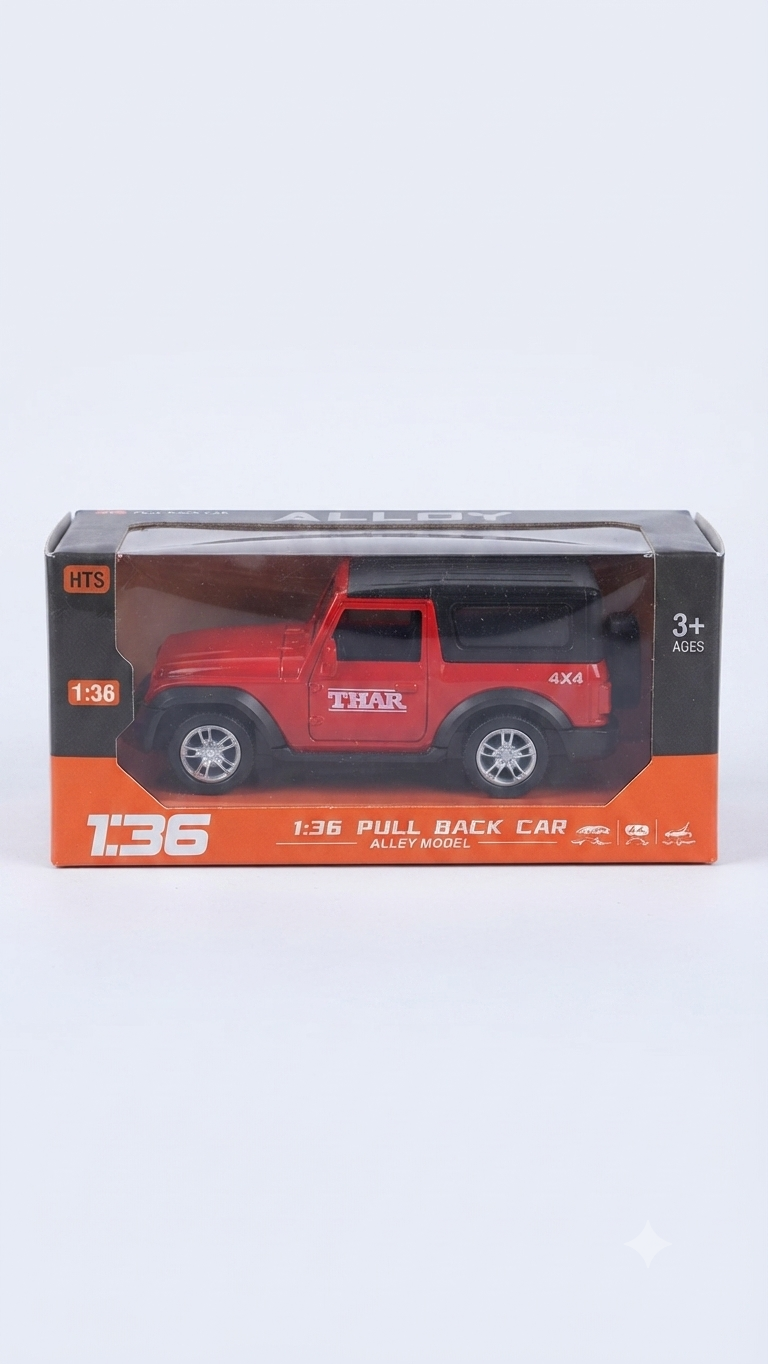 1:36 Scale Alloy Pull Back Car (Modelled after a Thar)