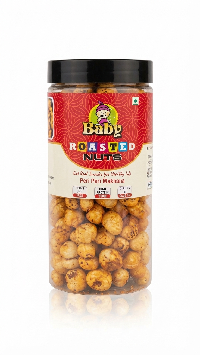 Baby Roasted Nuts - Peri Peri Makhana (Eat Real Snacks for Healthy Life)