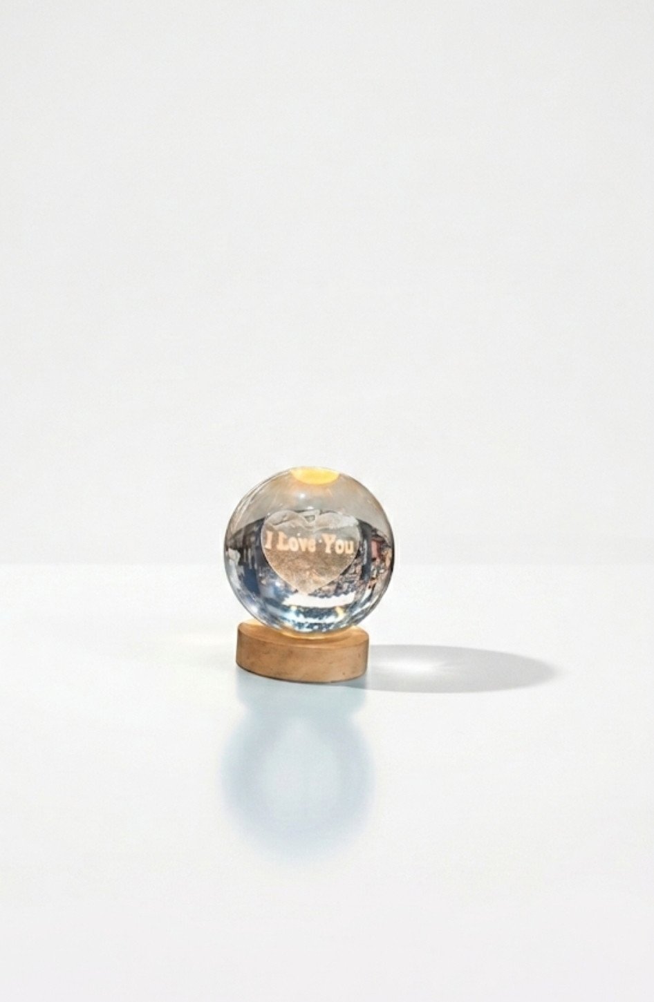 3D Heart "I Love You" Crystal Ball Lamp
