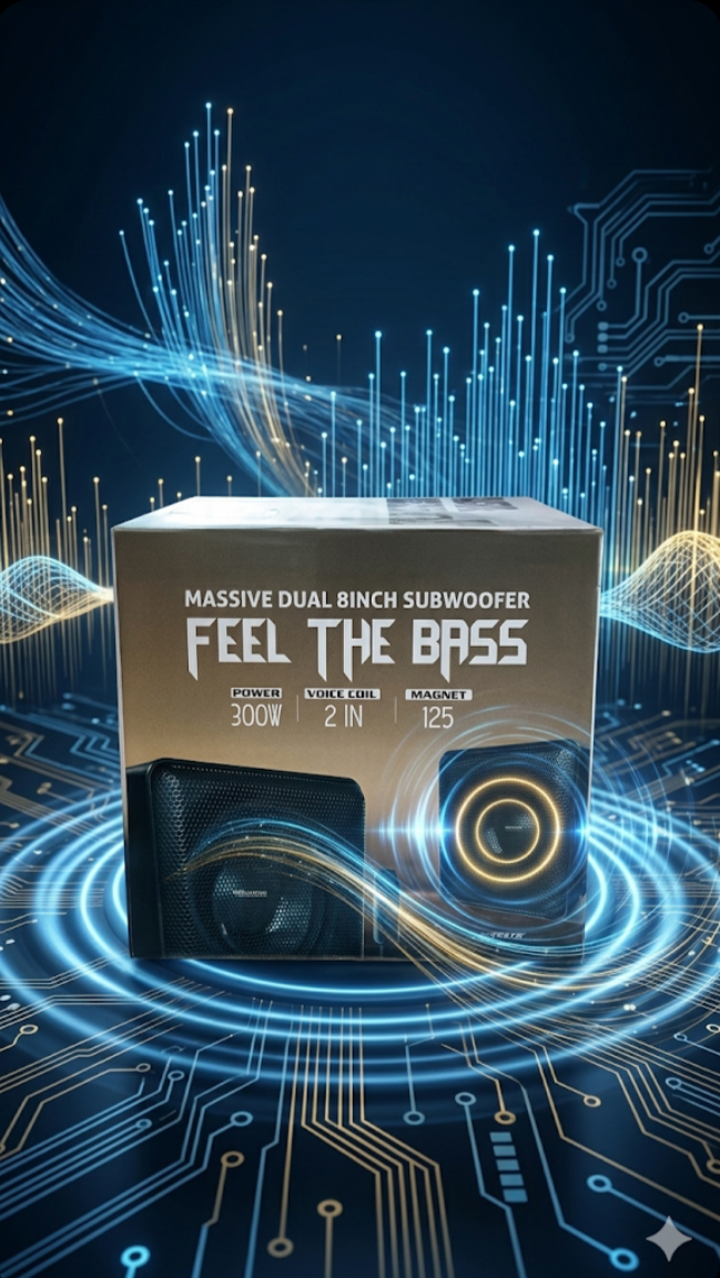 Worldtec "Feel The Bass" Massive Dual 8-Inch Subwoofers