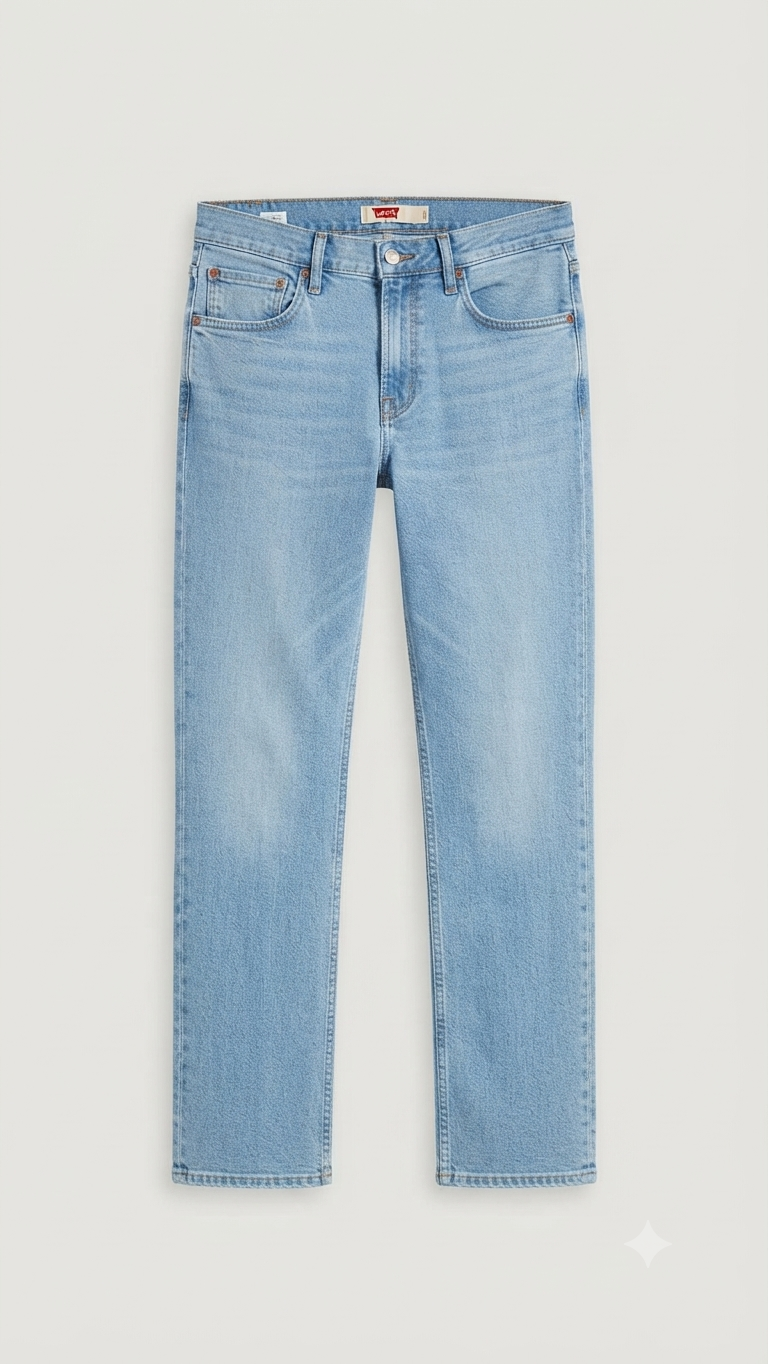 Men's Light-Wash Blue Slim-Fit Denim Jeans