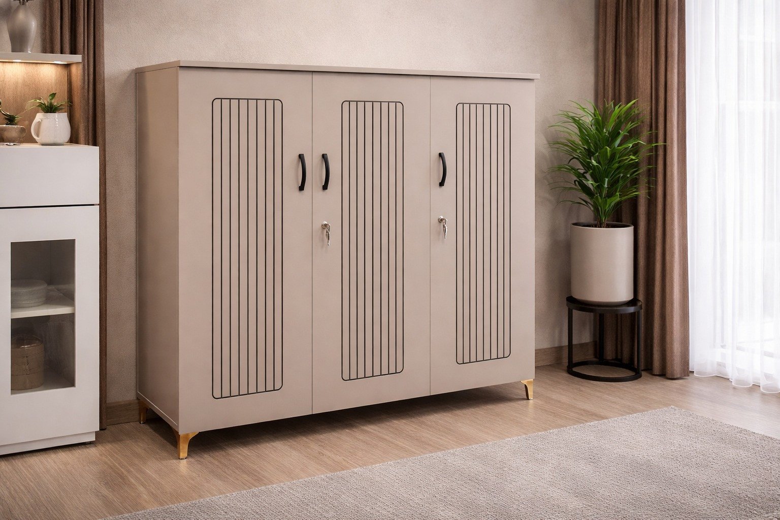 The Linear Grande 3-Door Utility Wardrobe