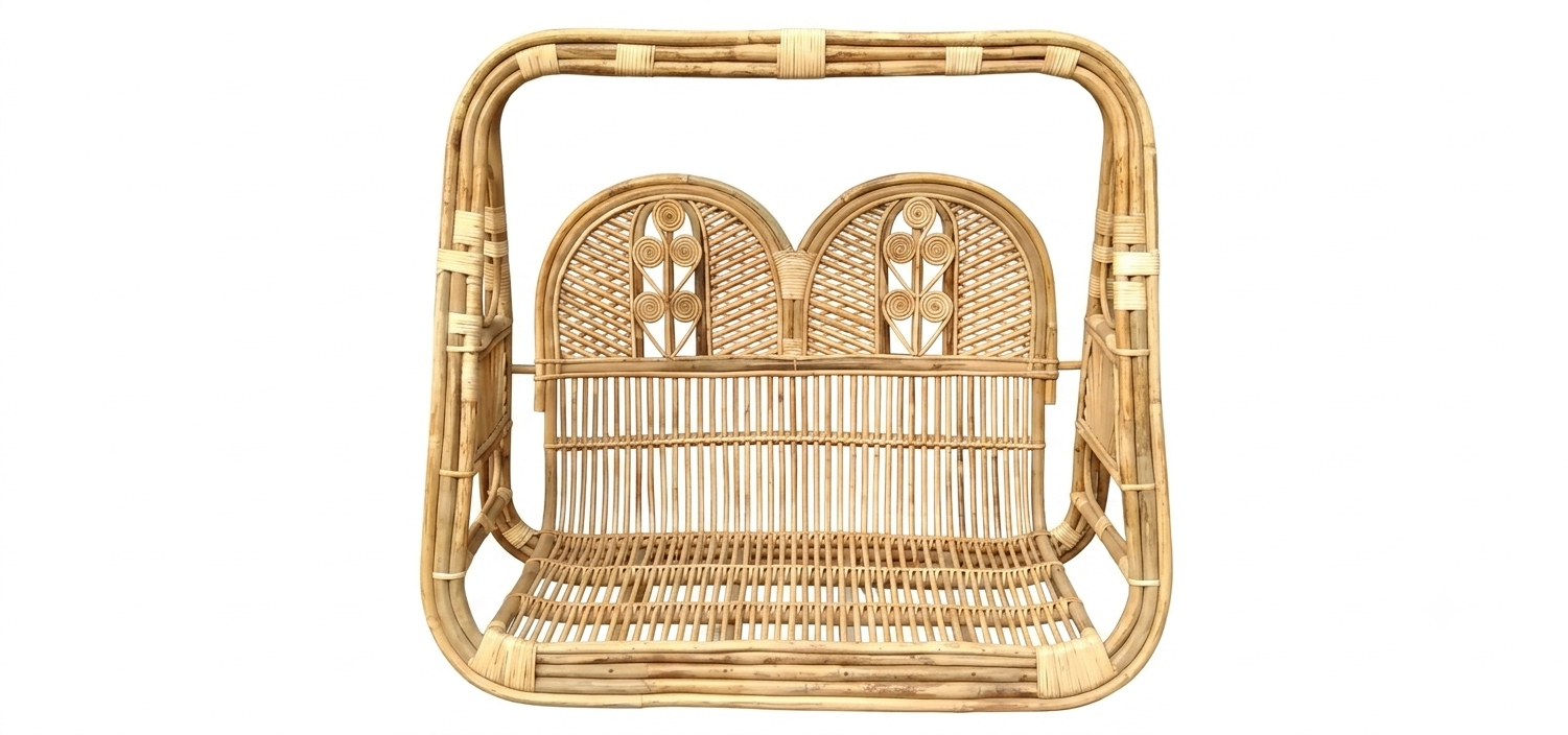 Two-Seater Rattan Swing Bench