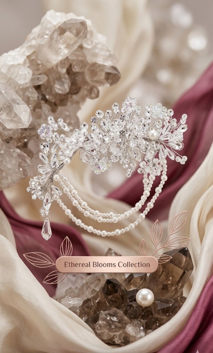 The "Ethereal Blooms" Bridal Headpiece