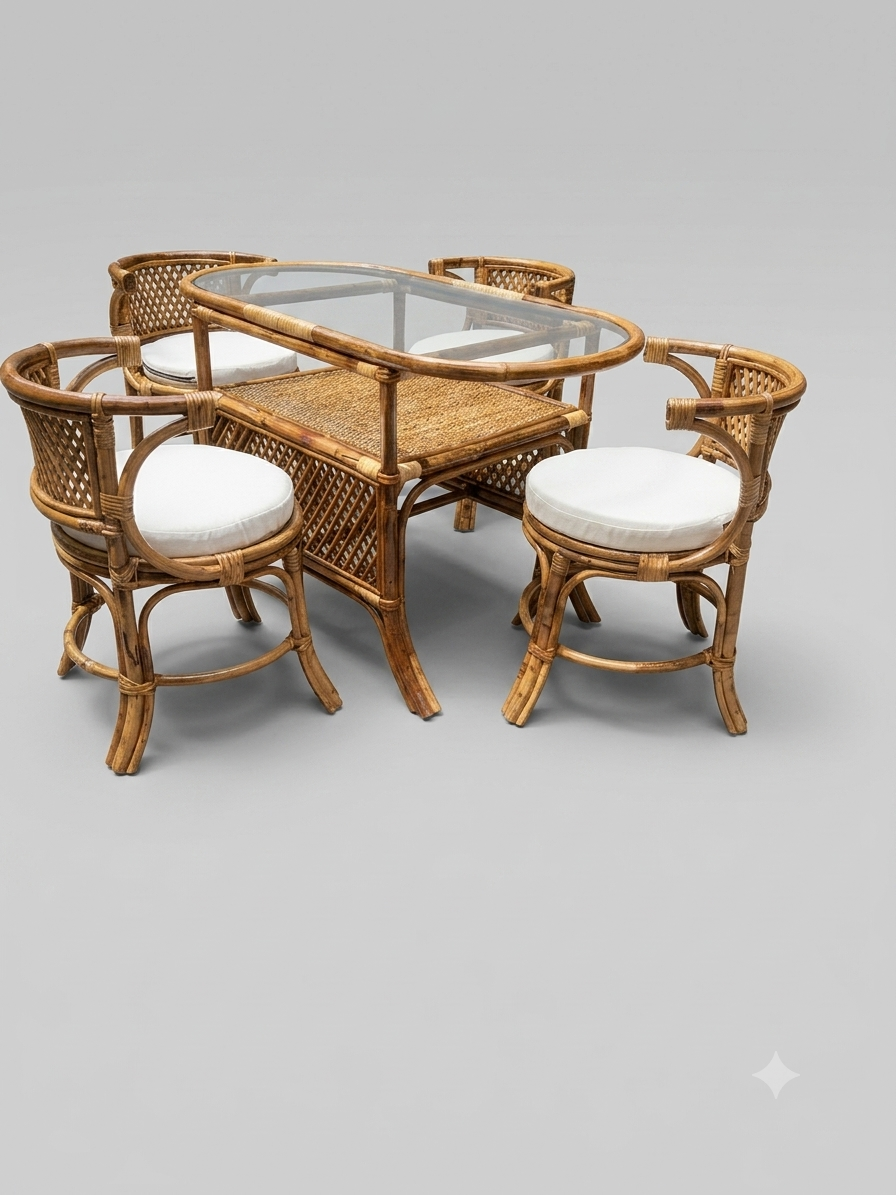Rattan & Cane Dining Set