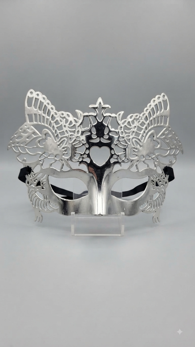 Silver Filigree Butterfly Masquerade Mask