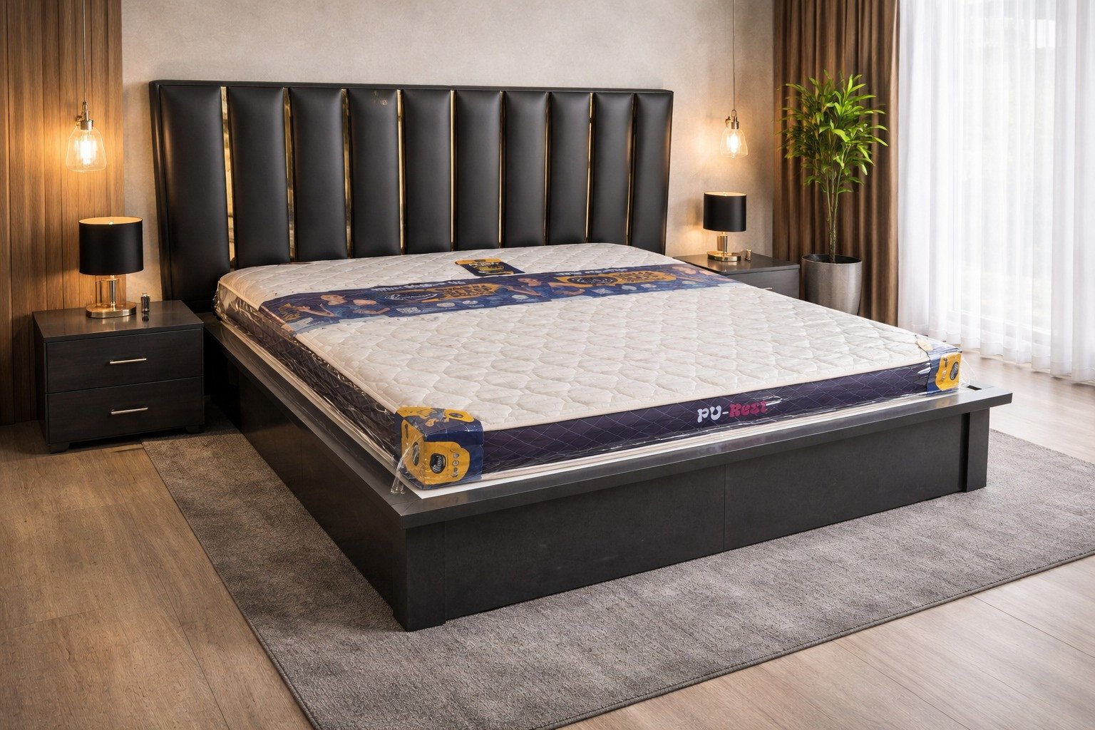 king-sized platform bed frame