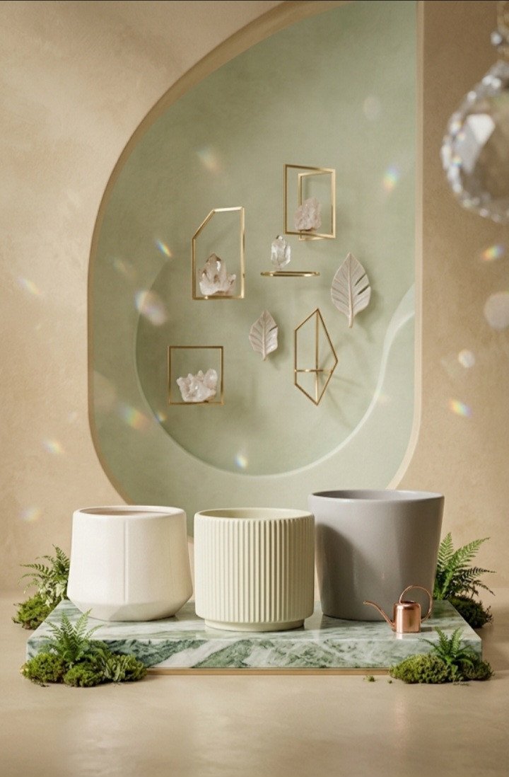 The Serenity Minimalist Ceramic Planter Trio