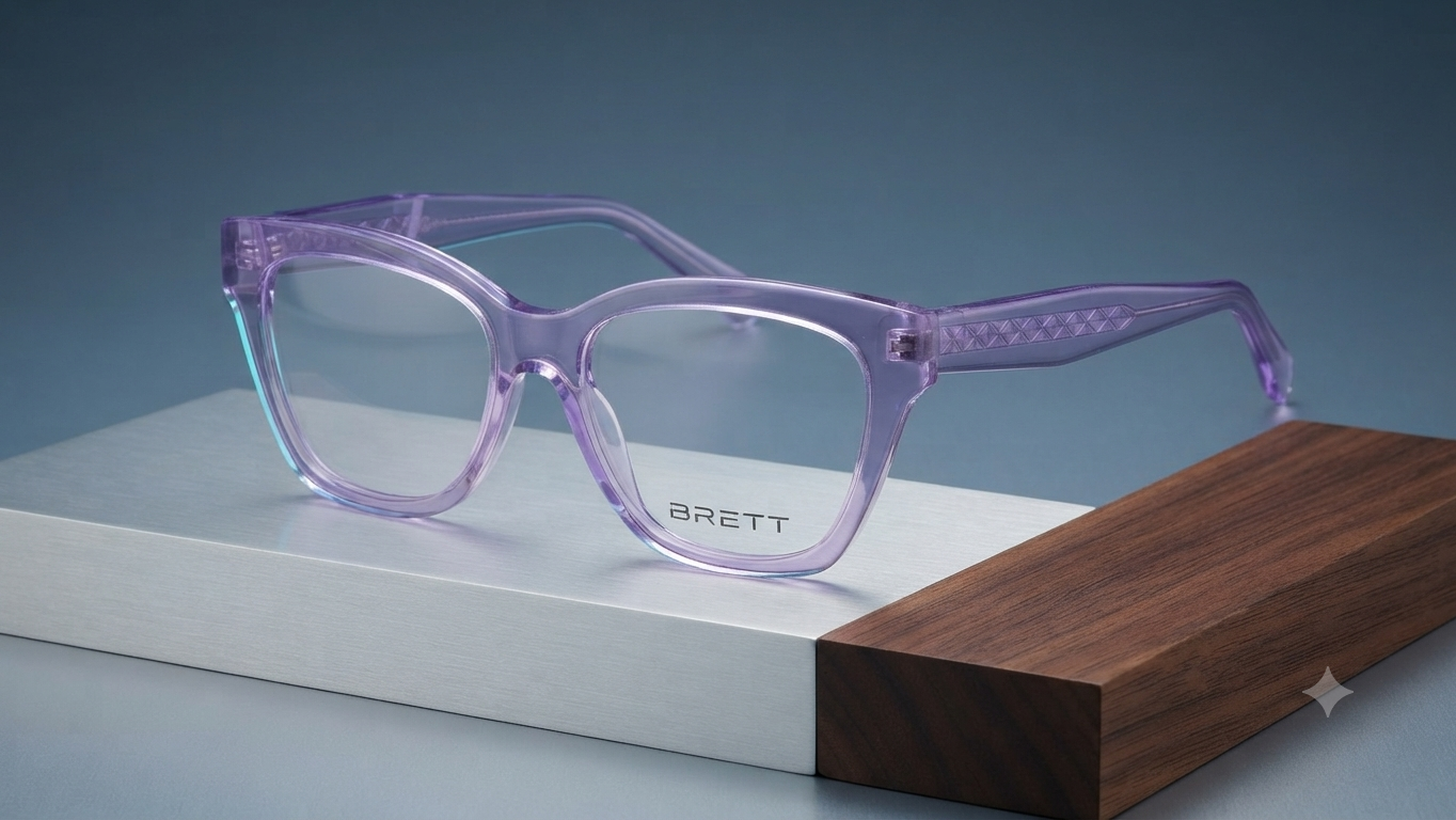 Brett Translucent Lavender Cat-Eye Optical Frames