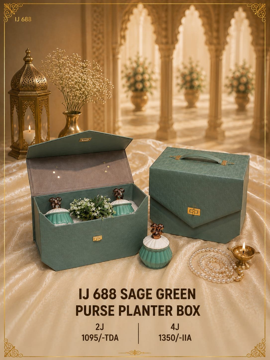 IJ 688 Sage Green Purse Planter Box