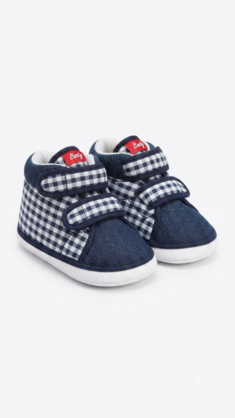 pair of infant high-top shoes