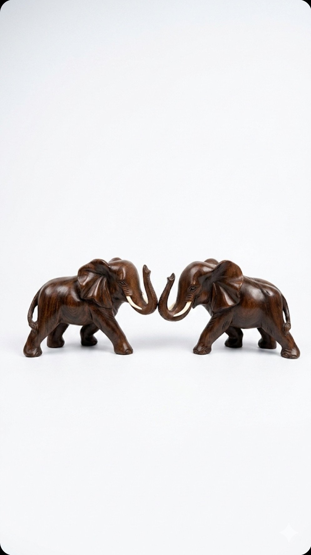 Handcrafted Wooden Elephant Duo