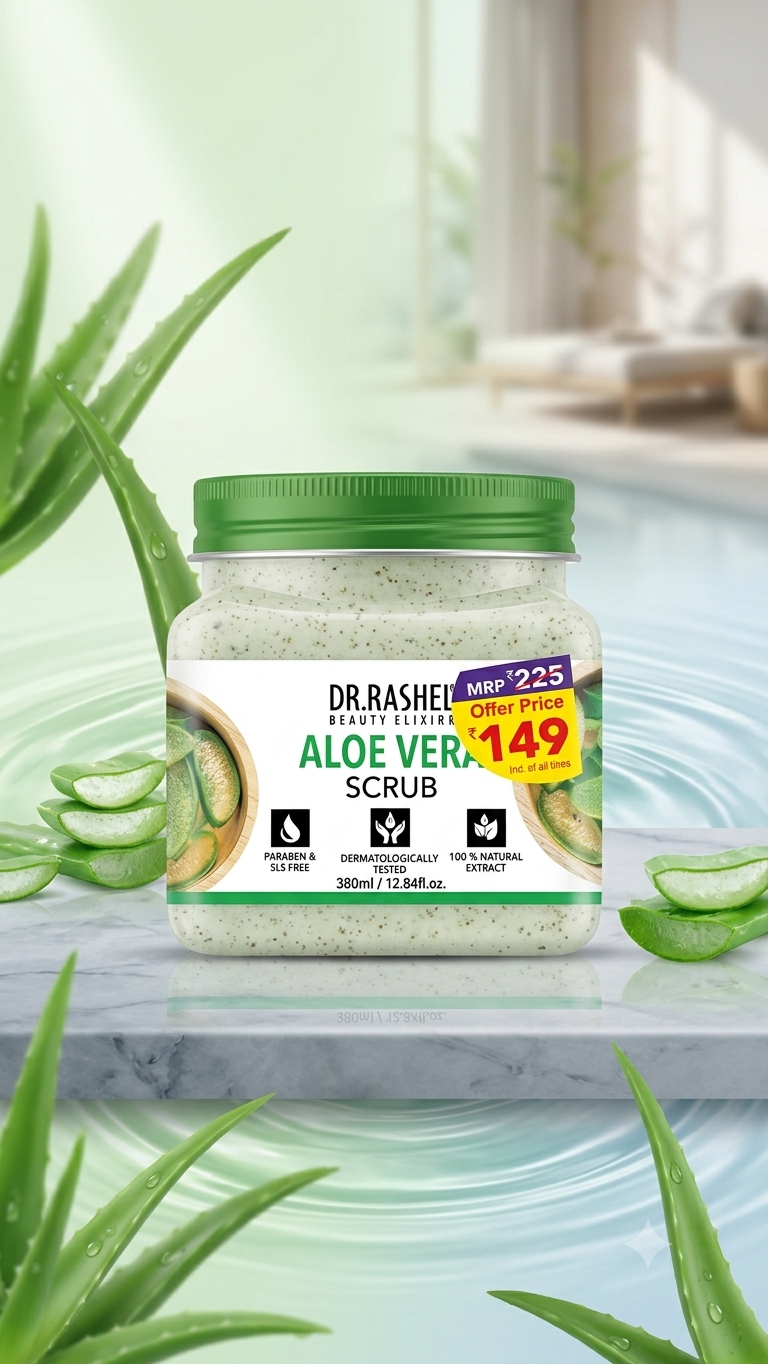 DR. RASHEL Aloe Vera Face & Body Scrub - 380 ml / 12.84 fl. oz.