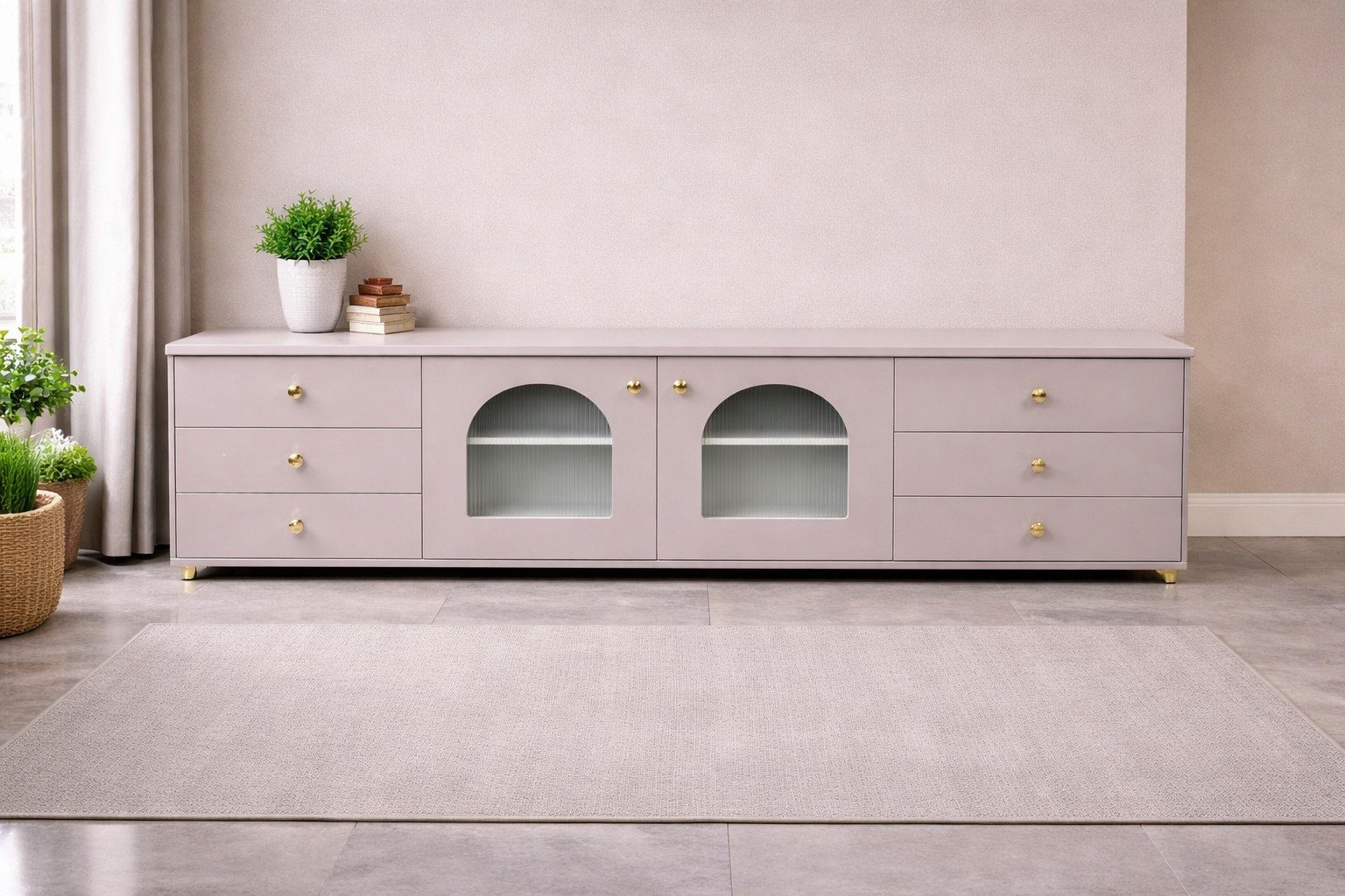 The Arcade Arched low-Profile Media Console