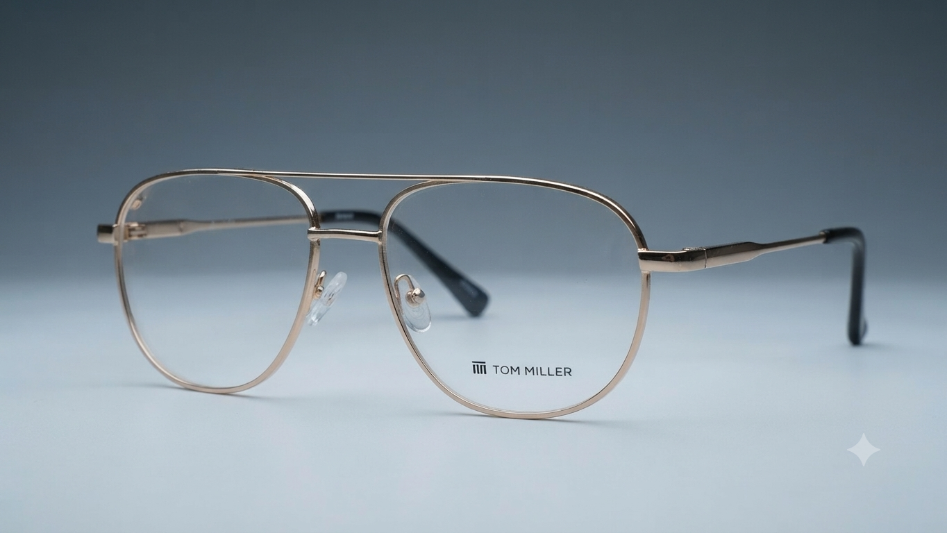 Tom Miller Gold-Tone Aviator Eyeglasses