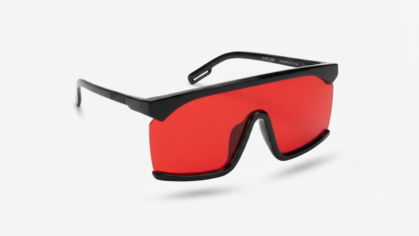 SHIELIDX Oversized Flat-Top Shield Sunglasses in Red