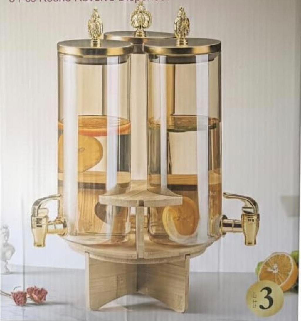 Italy 3 Pcs Round Revolve Beverage Dispenser