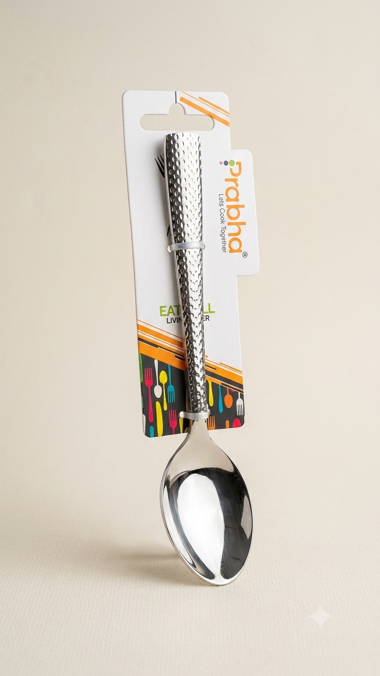 Prabha Hammered Stainless Steel Dinner Spoon