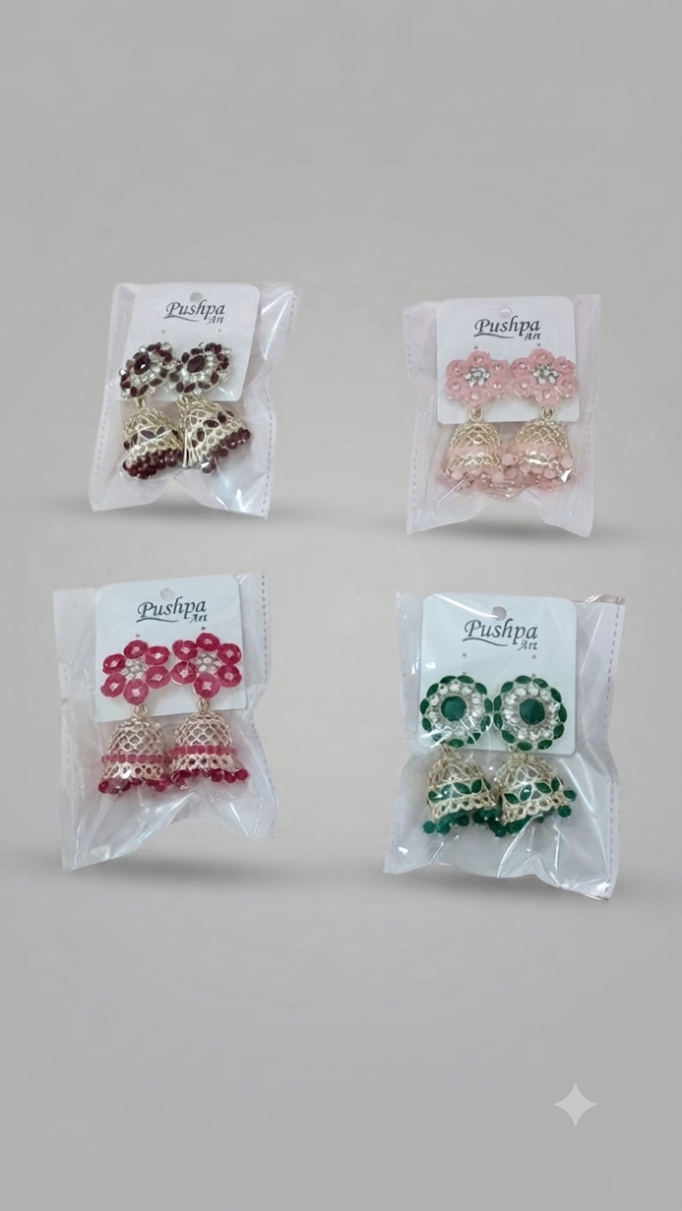 Pushpa Art Branded Floral Jhumka Earring Collection