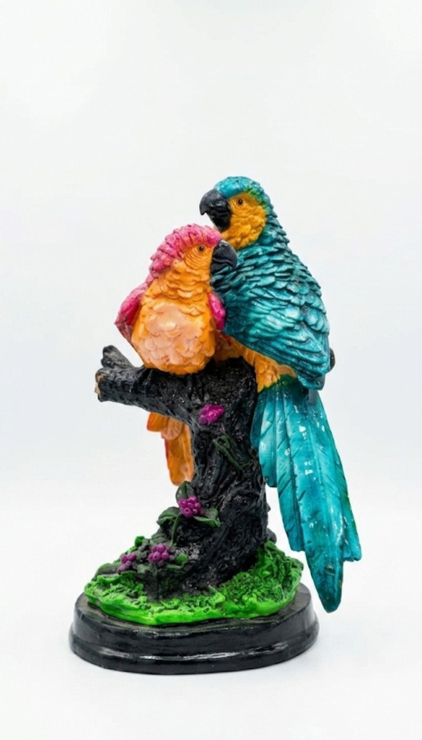 Vibrant Parrot Duo Decorative Figurine