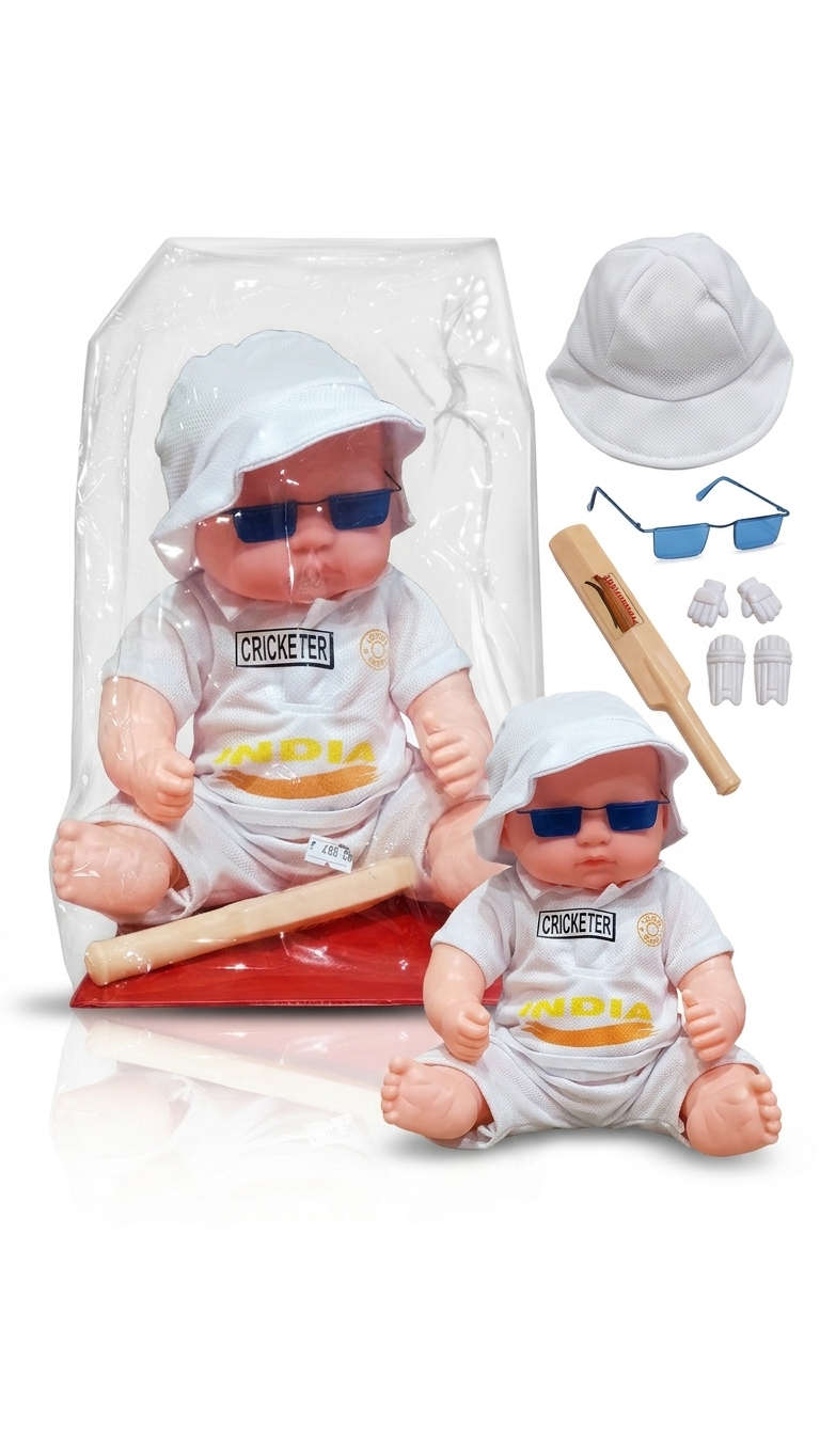 "Cricketer" baby doll