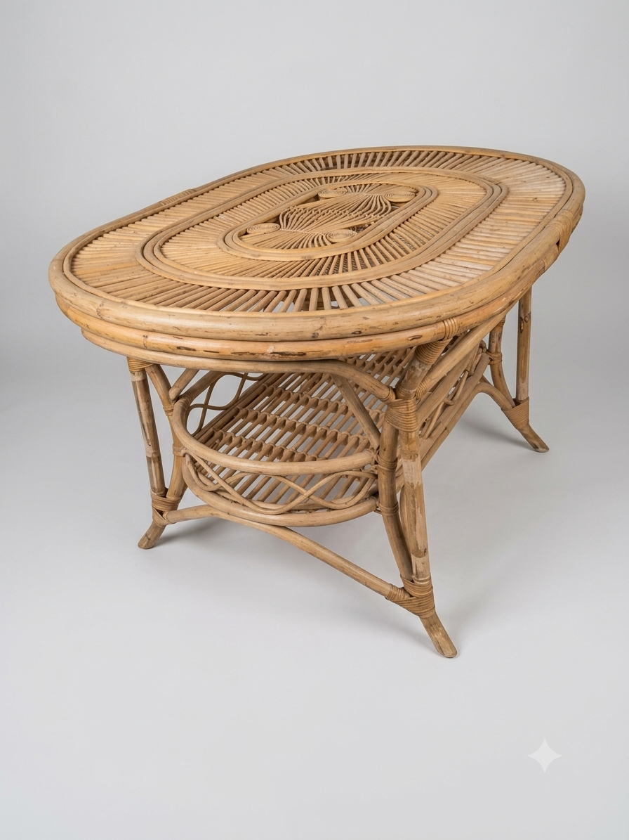 The Artisan Spiral Rattan Coffee Table