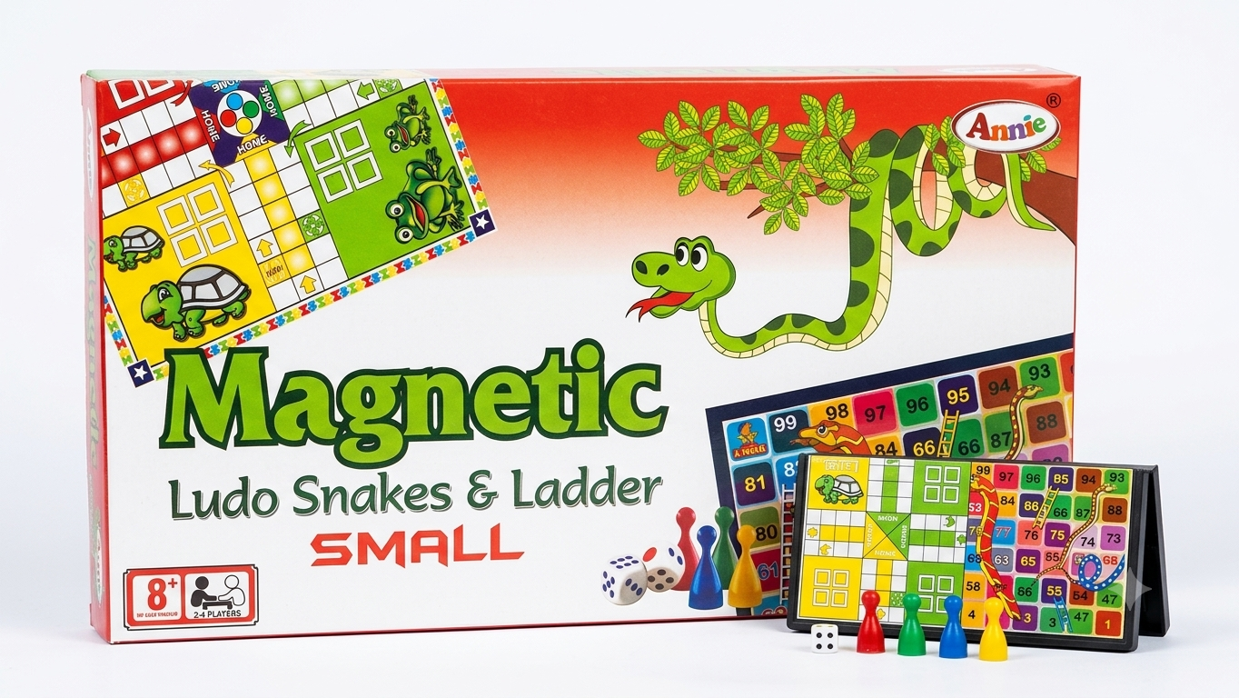 Annie "Magnetic Ludo Snakes & Laddludoer SMALL" (2-in-1 Game Set)