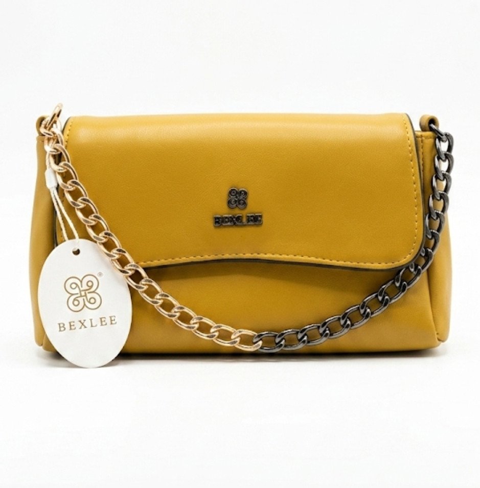 Bexlee Mustard Yellow Chain Crossbody Bag