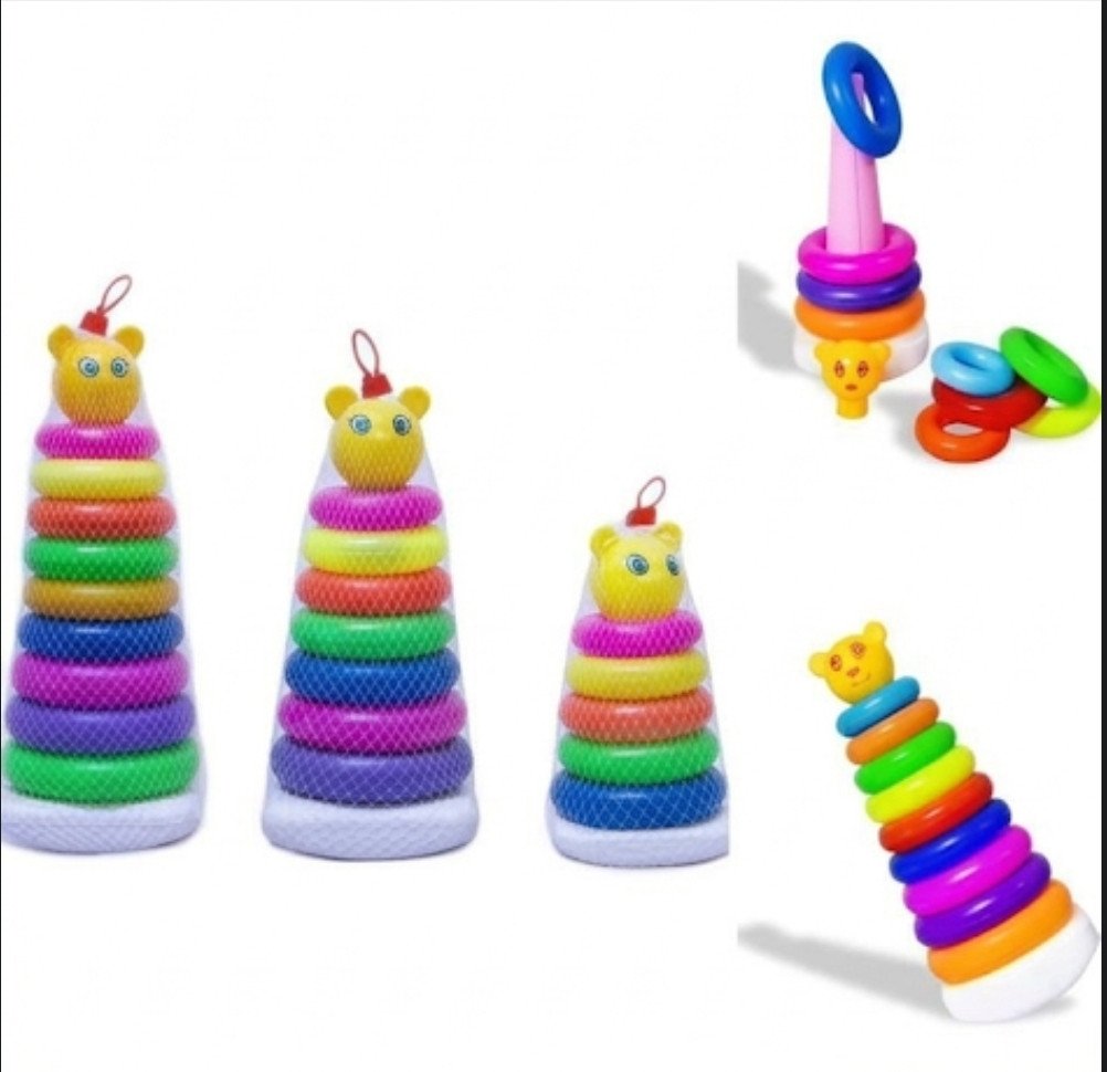 multi-colored stacking ring toys