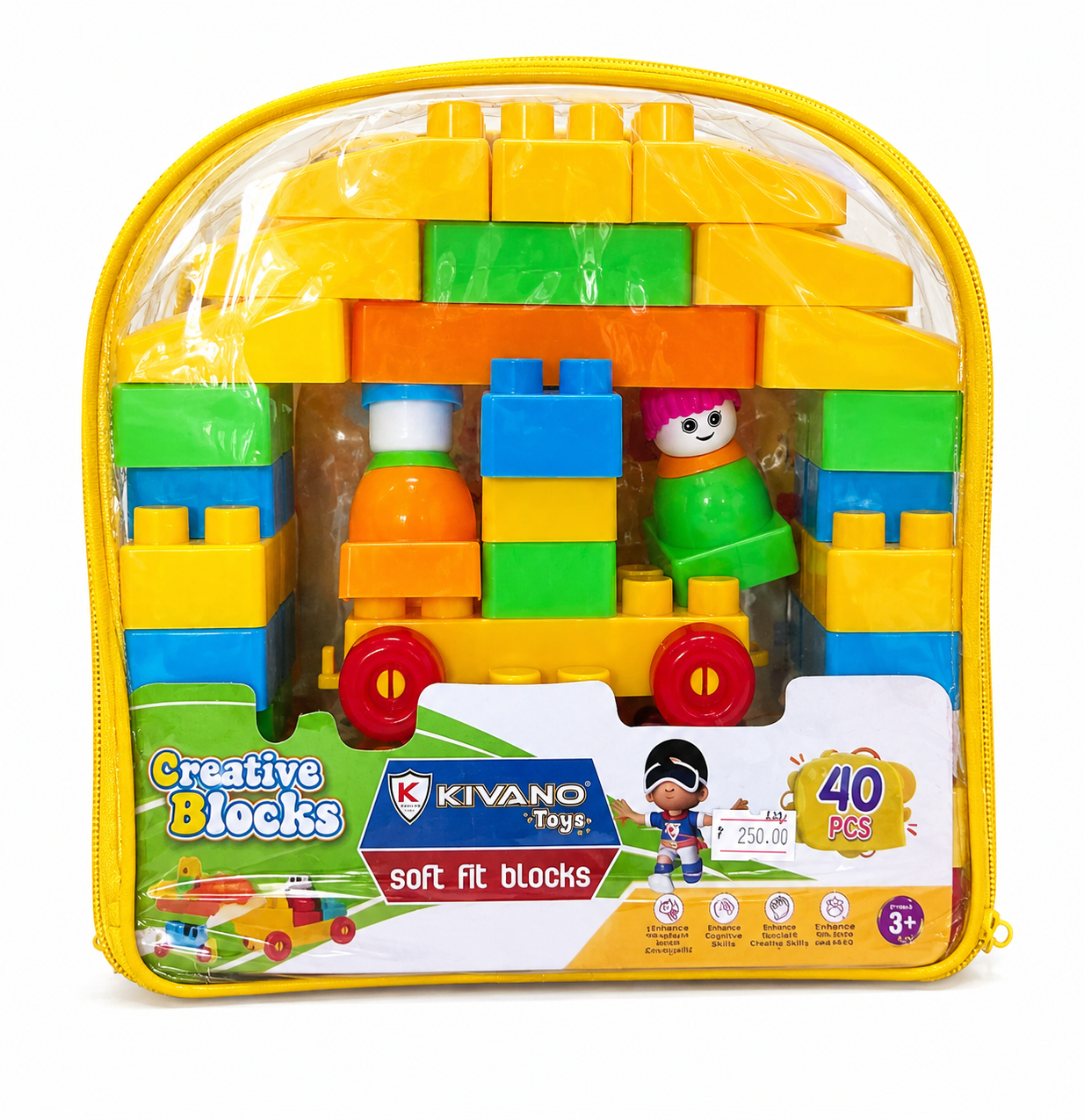 KIVANO Creative Blocks Soft Fit Building Set – 40 Pieces