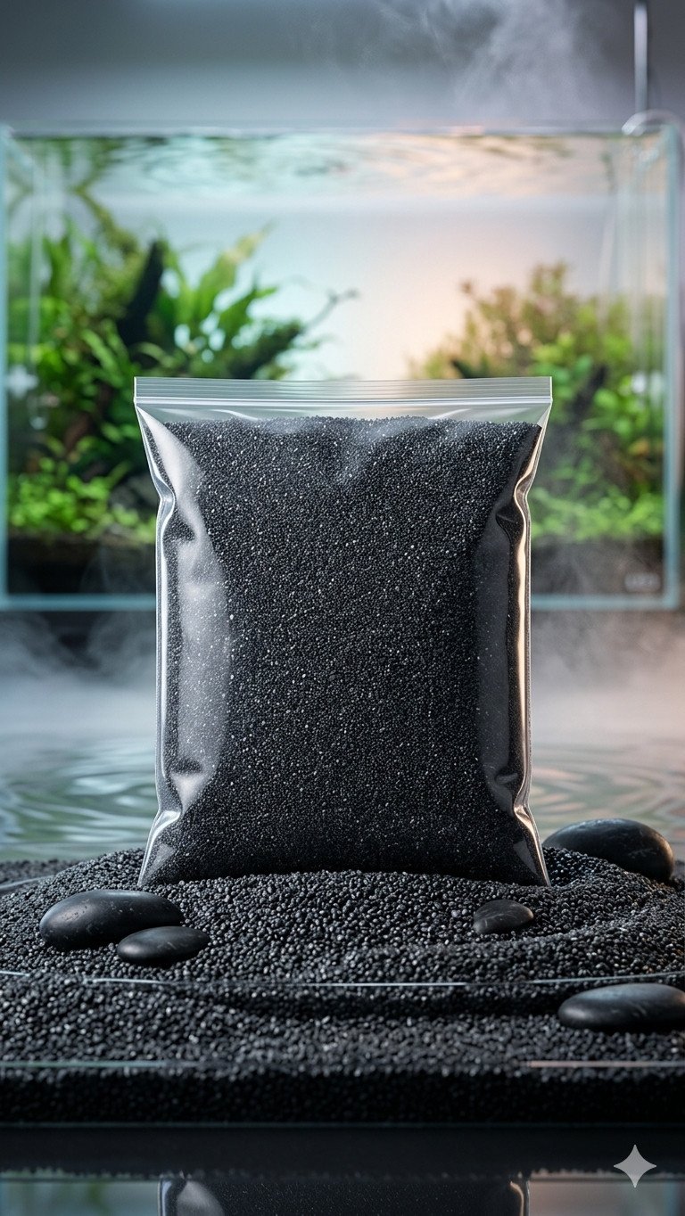 Premium Jet-Black Inert Aquarium Quartz Sand