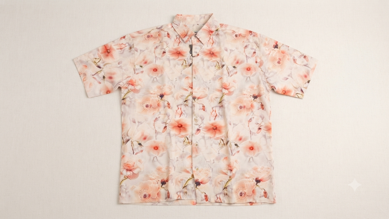 Men's Floral Print Short-Sleeve Shirt