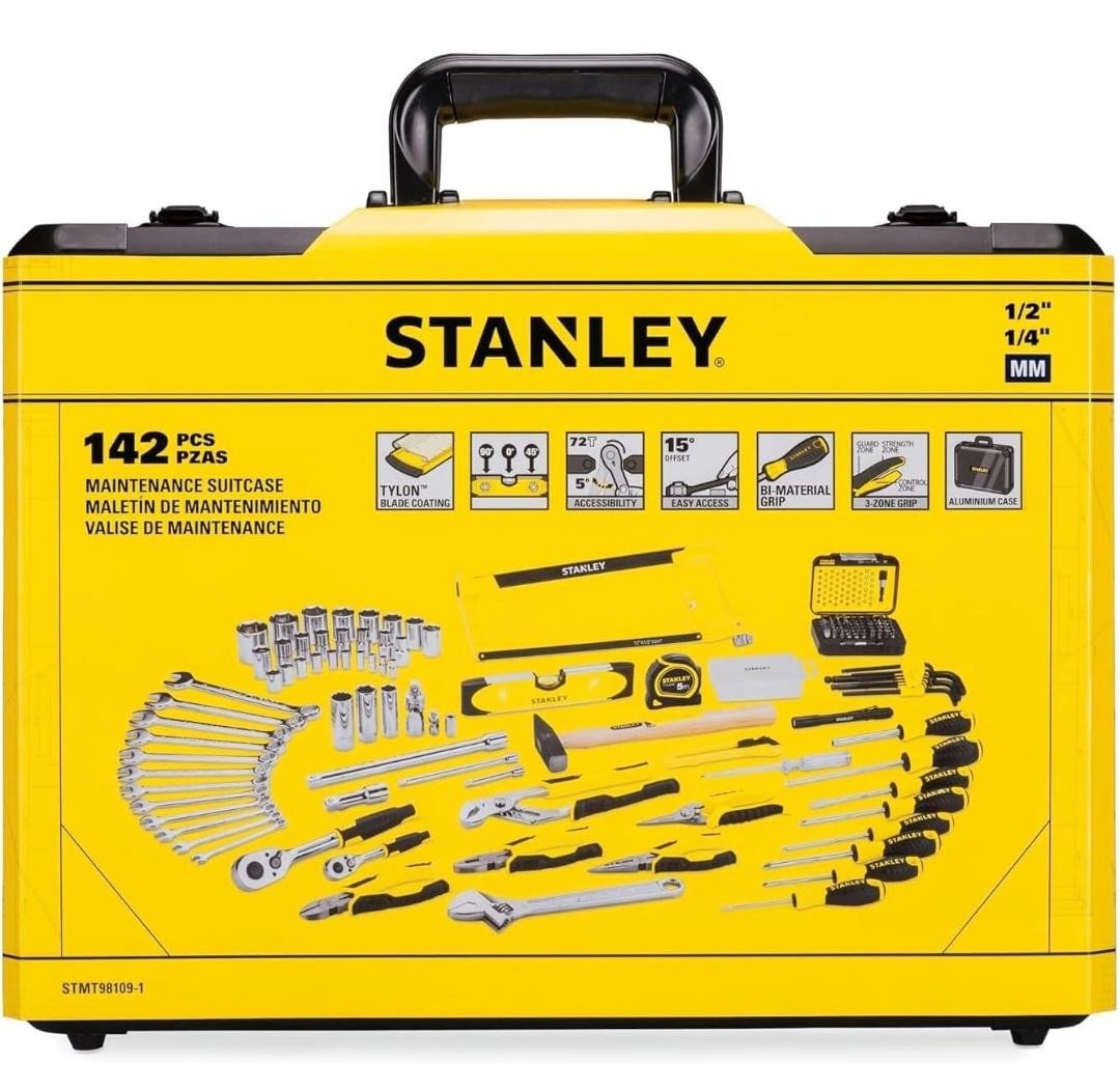 STANLEY STMT98109-1 Maintenance Case with Metal Hinges and Elastic Pockets, 142 Piece