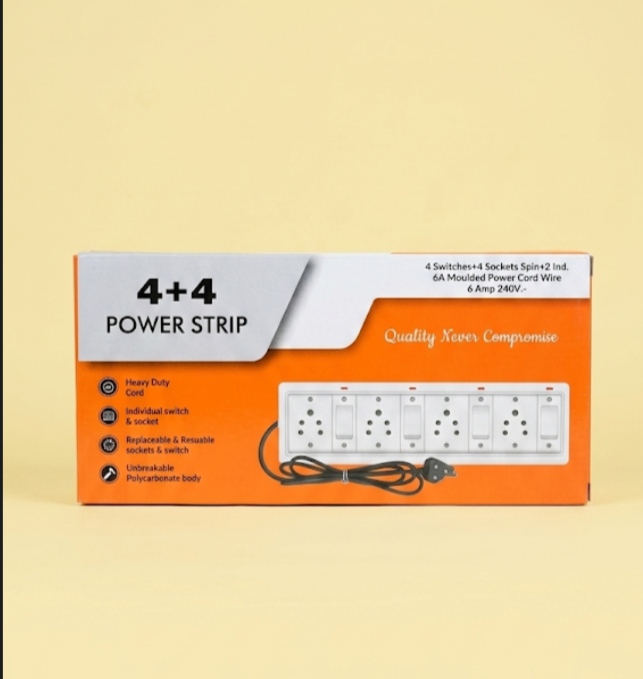 4+4 Extension Board or 4+4 Way Power Strip (6A, 240V)