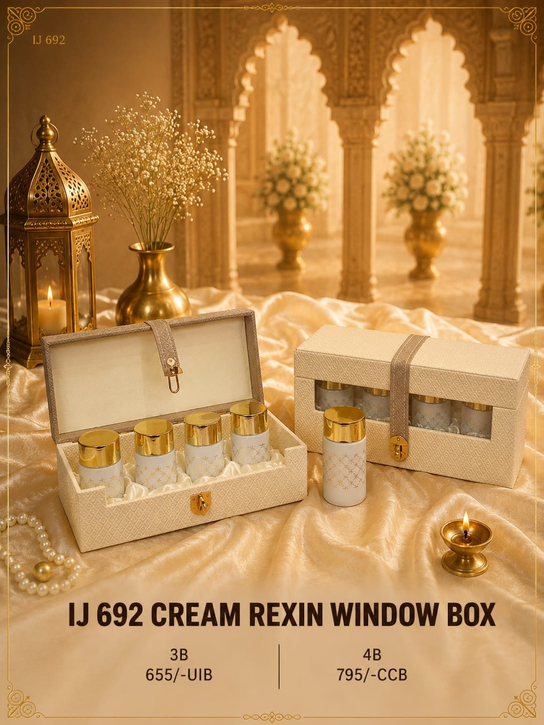 IJ 692 Cream Rexin Window Box